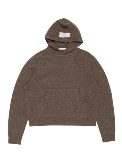 Acne Studios Cashmere Hooded Sweater In Brown