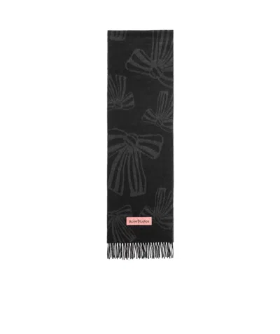 Acne Studios Cashmere Jacquard Scarf In Black