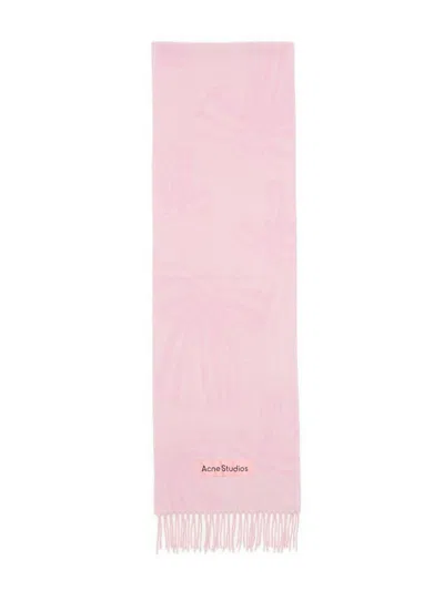 Acne Studios Cashmere Jacquard Scarf In Pink