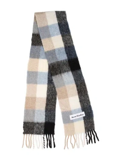 Pre-owned Acne Studios Cashmere Plaid Print Scarf In Neutral