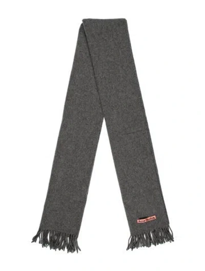 Pre-owned Acne Studios Cashmere Printed Scarf In Gray