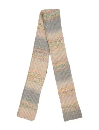 Pre-owned Acne Studios Cashmere Striped Scarf In Neutral