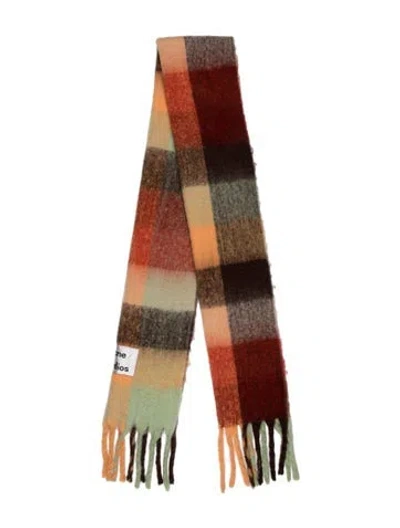 Pre-owned Acne Studios Cashmere Striped Scarf In Orange