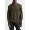 Acne Studios Men Cashmere Crewneck Sweater In Khaki Green