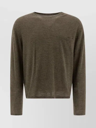 Acne Studios Cashmere Sweater With Long Sleeves And Chest Pocket In Green