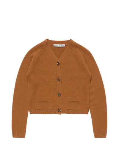 Acne Studios Cashmere V-neck Cardigan In Brown