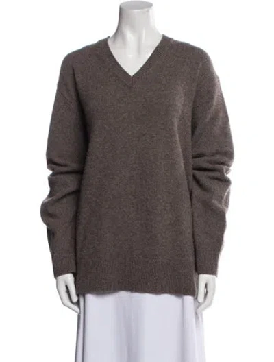 Pre-owned Acne Studios Cashmere V-neck Sweater In Brown