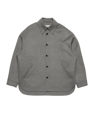 Acne Studios Cashmere-blend Overshirt In Gray