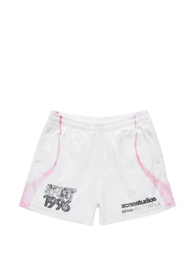 Acne Studios Casual Graphic Shorts In White