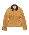 Acne Studios Leather Collar Jacket In Gold