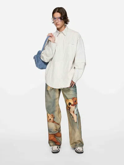 Acne Studios Men Casual Striped Shirt In White