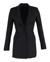 Acne Studios Center Twill Long Jacket In Black Cotton In Black