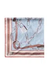 Acne Studios Chain-print Scarf In Blue