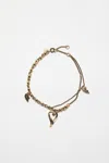 Acne Studios Charm Necklace In Antique Gold