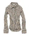 Acne Studios Brown Check Button-up Shirt In Gray