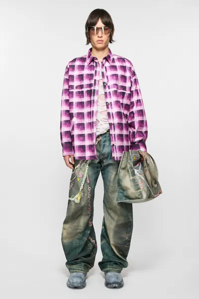 Acne Studios Check Button-up Shirt In Pink