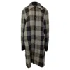 Acne Studios Check Coat In Grey Wool In Grey