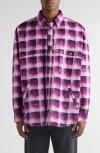 Acne Studios Check Button-up Shirt In Pink
