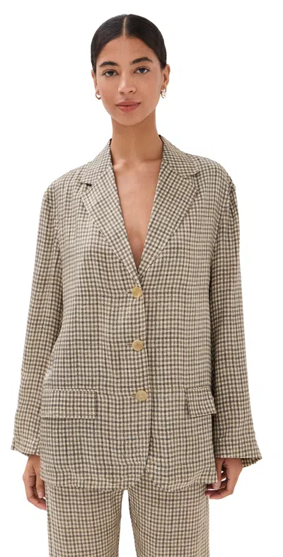 Acne Studios Check Fluid Blazer Beige In Sand