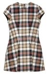 Acne Studios Check Jacquard Minidress In Multi Brown