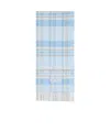 Acne Studios Plaid Fringed Scarf In Blue