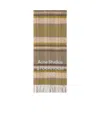 Acne Studios Check Logo Scarf - Wide In Gray