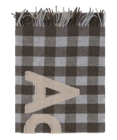 ACNE STUDIOS CHECK LOGO SCARF