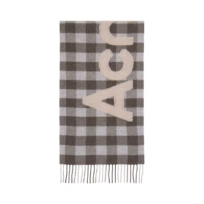Pre-owned Acne Studios Check Logo Scarf 'brown/beige' | Men's Size Onesize