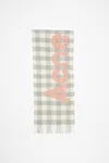 Acne Studios Check Logo Scarf In Grey,pink