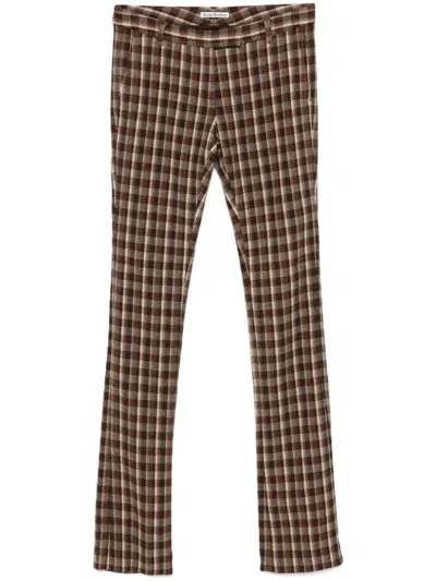 Acne Studios Check Pattern Trousers In Brown