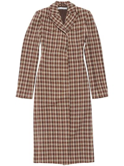 Acne Studios Single-breasted Coat In Beige,brown