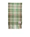Acne Studios Green Plaid Fringe Scarf In Green