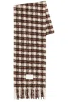Acne Studios Check Scarf In Brown