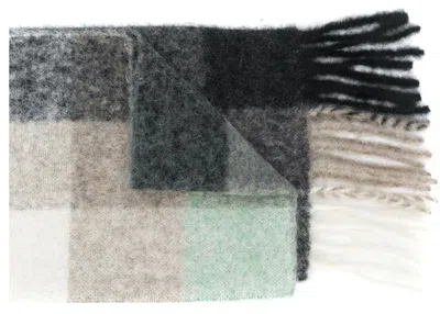 Pre-owned Acne Studios Check Scarf In Green/grey/black