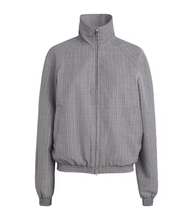 Acne Studios Check Tailored Bomber Jacket In Gray