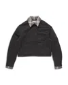 Acne Studios Check Trim Cotton Jacket In Black