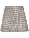Acne Studios Brown Irella Checked Mini Skirt In Braun