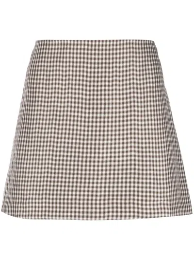 Acne Studios Brown Irella Checked Mini Skirt