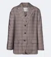 Acne Studios Junida Check Fluid Suit Jacket In Gray