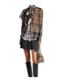 Acne Studios Checked Bow Detailed Blouse In Black