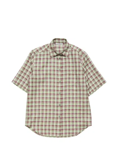Acne Studios Checked Buttoned Shirt In Green