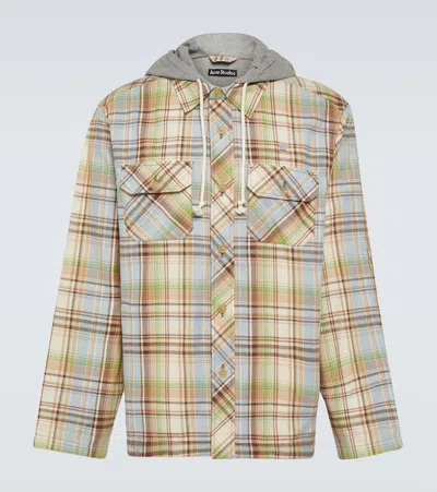 Acne Studios Checked Cotton Canvas Overshirt In Multicolor