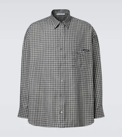 Acne Studios Checked Cotton Flannel Shirt In Black