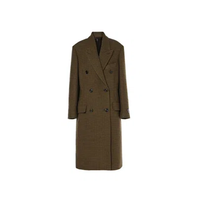 Acne Studios Checked Double-breasted Wool Blend Coat