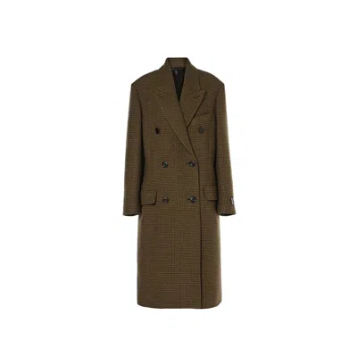 ACNE STUDIOS CHECKED DOUBLE-BREASTED WOOL BLEND COAT