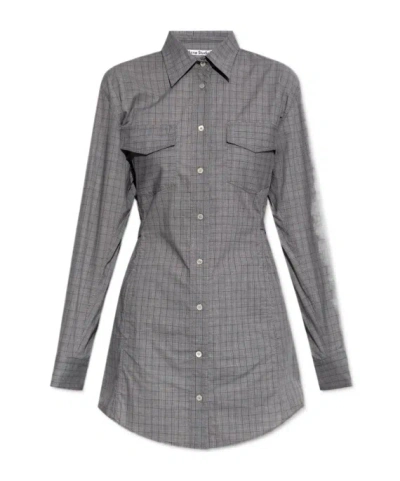 Acne Studios Checked Dress In Gray