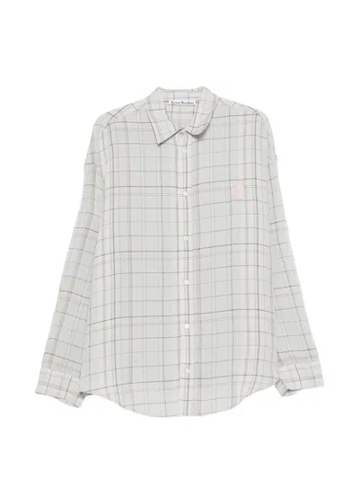 Acne Studios Setar Plaid Button-up Shirt In Gray