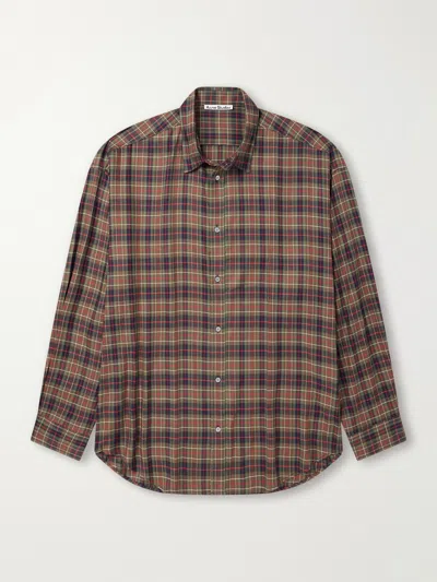 Acne Studios Checked Flannel Shirt In Multi