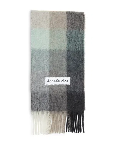 Acne Studios Checked Fringe Scarf In Multi
