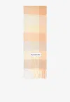 Acne Studios Checked Fringed Alpaca Scarf In Multi